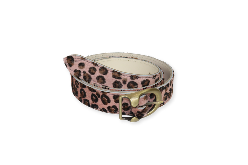 Pink leopard bridle belt