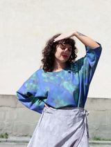 Oversized Tee Blue Watercolour
