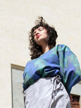 Oversized Tee Blue Watercolour