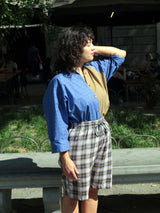 Oversized Raglan Shirt grid combo