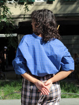 Oversized Raglan Shirt grid combo
