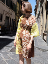 Oversized tee dress yellow/brown