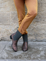 Enid Stretch Plaid Kid Suede