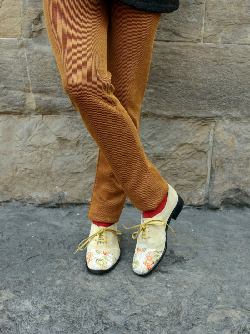 Penny Cherry Suede Embroidery