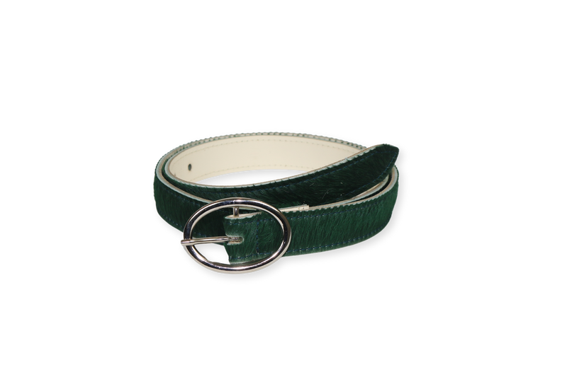 Forest green pony oval belt