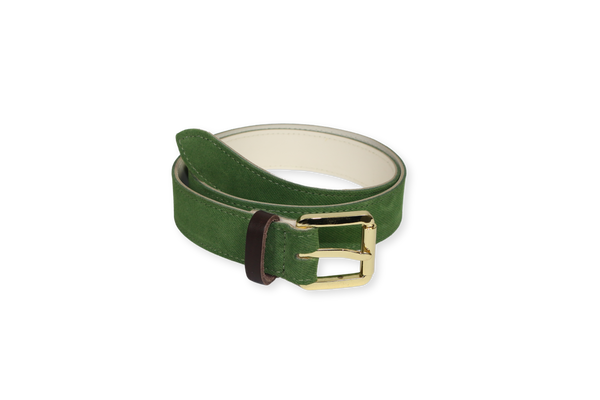 Grass green jeans print square belt