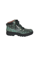 Max Ramble Blu Croc Print Calfskin