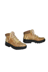 Max Ramble Yellow Croc Print Calfskin